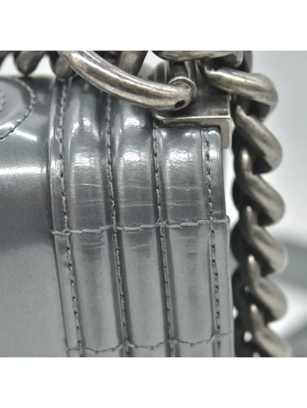 2012 Chanel Medium Boy Electric Patent Leather Logo CC Flap
